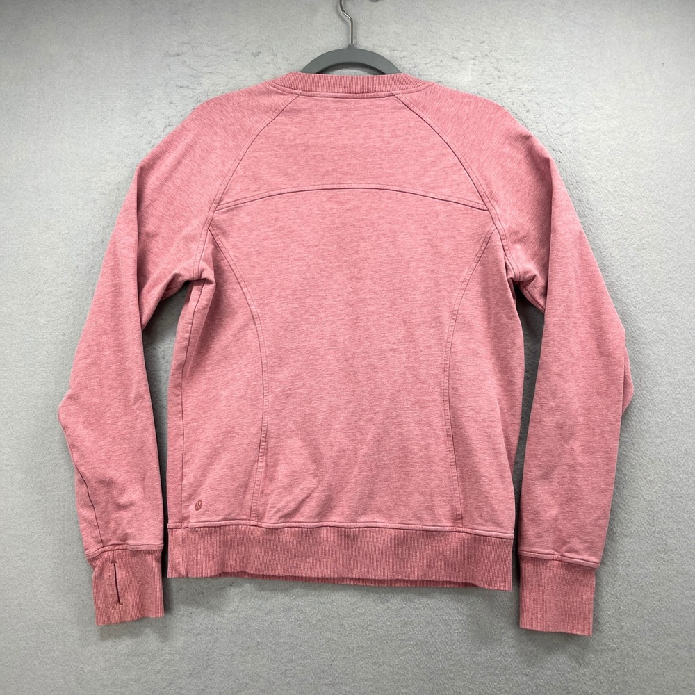 Lululemon Sweatshirt Women 8 Pink Heather Raglan Scuba Crew Athleisure Pullover - Picture 5 of 11
